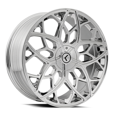 Kraze Wheels - RICOCHET - Chrome - CHROME - 22" x 8.5", 38 Offset, 5x112/114.3 (Bolt Pattern), 72.6mm HUB