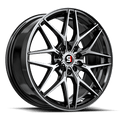 Spec-1 Racing - SP-60 - Black - Gloss Black & Machined - 17" x 7.5", 42 Offset, 5x100/114.3 (Bolt pattern), 73.10mm HUB