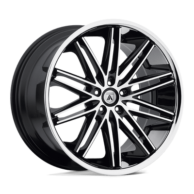 Asanti Black - ABL-10 POLLUX - Black - MACHINED FACE SS LIP - 20" x 8.5", 35 Offset, 5x120 (Bolt Pattern), 74.1mm HUB