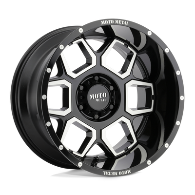 Moto Metal - MO981 SPADE - Black - Gloss Black Machined - 20" x 10", -24 Offset, 6x135 (Bolt Pattern), 87.1mm HUB