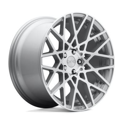 Rotiform - R110 BLQ - Silver - GLOSS SILVER MACHINED - 19" x 8.5", 38 Offset, 5x114.3 (Bolt Pattern), 72.6mm HUB
