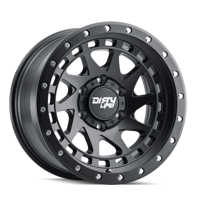Dirty Life - ENIGMA - Black - MATTE BLACK - 17" x 9", -12 Offset, 6x135 (Bolt Pattern), 87.1mm HUB