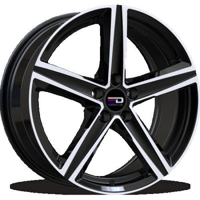 Euro Design - Spa - Black - Gloss Black Polished - 18" x 8", 40 Offset, 5x120 (Bolt Pattern), 64.1mm HUB