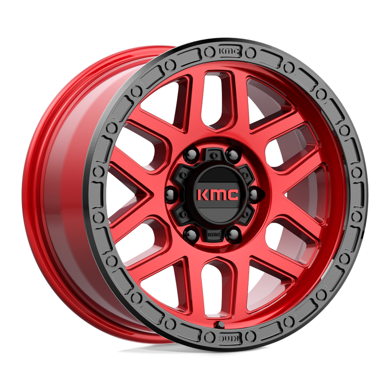 KMC Wheels - KM544 MESA - CANDY RED WITH BLACK LIP - 17" x 9", 18 Offset, 6x114.3 (Bolt Pattern), 66.1mm HUB