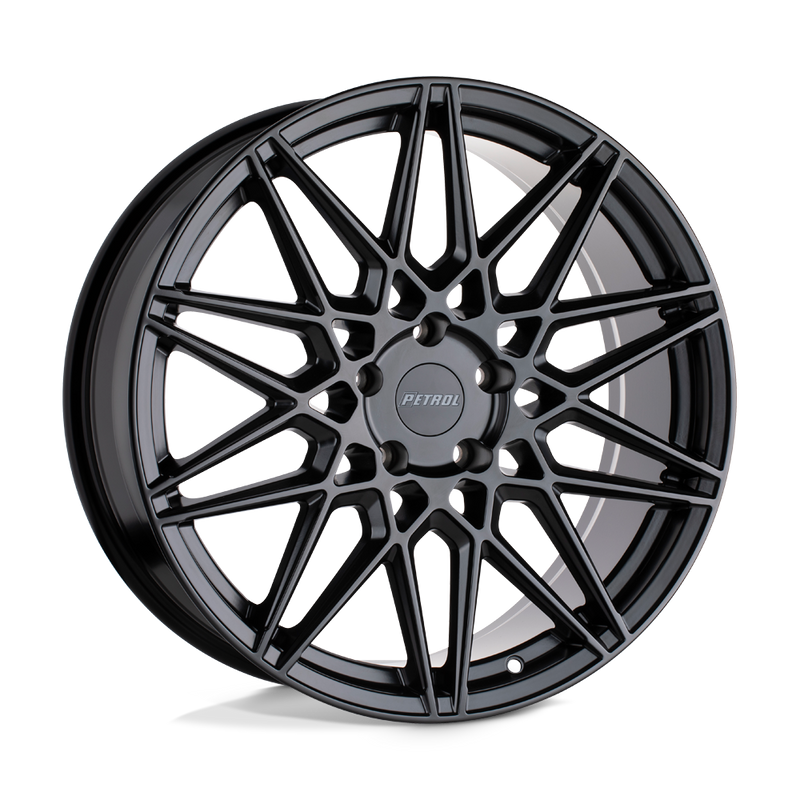 Petrol Wheels - P3C - Black - SEMI GLOSS BLACK - 20" x 8.5", 40 Offset, 5x115 (Bolt Pattern), 76.1mm HUB