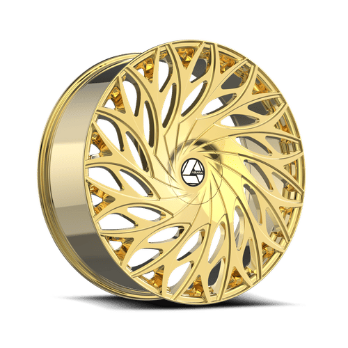 Azara - AZA-525 - Gold - Nano Gold - 20" x 8.5", 35 Offset, 5x112/114.3 (Bolt pattern), 74.1mm HUB