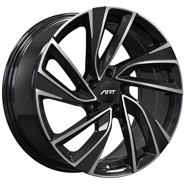 ART - Replica 232 - Black - Gloss Black - Machined Face - 18" x 8", 42 Offset, 5x112 (Bolt Pattern), 57.1mm HUB