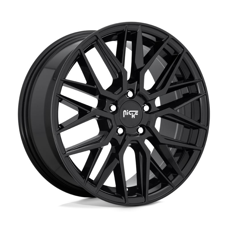 Niche - M224 GAMMA - Black - Gloss Black - 18" x 8", 42 Offset, 5x112 (Bolt Pattern), 66.6mm HUB