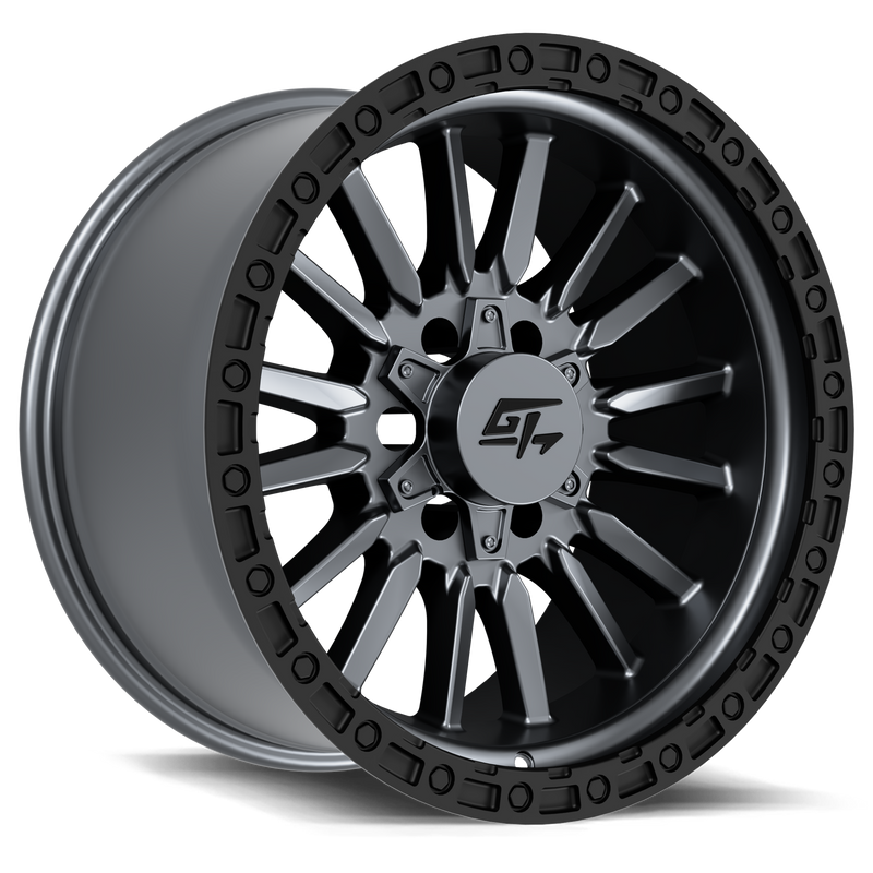 GT Off-Road - CHAMBER - Gunmetal - Black Ring / Matte Gunmetal Centre - 18" x 10", -18 Offset, 5x127/139.7 (Bolt pattern), 78.10mm HUB