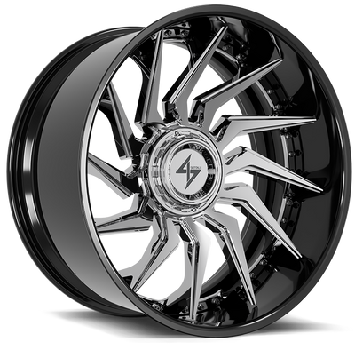 Sentali - BFX4 - Chrome - Gloss Black Lip / Chrome Centre - 24" x 14", -76 Offset, 6x135/139.7 (Bolt pattern), 106.10mm HUB