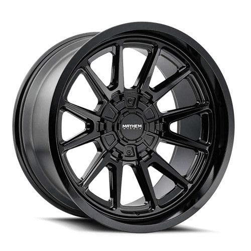 Mayhem - INTREPID - Black - Gloss Black - 18" x 9", -12 Offset, 5x127/139.7 (Bolt pattern), 87mm HUB
