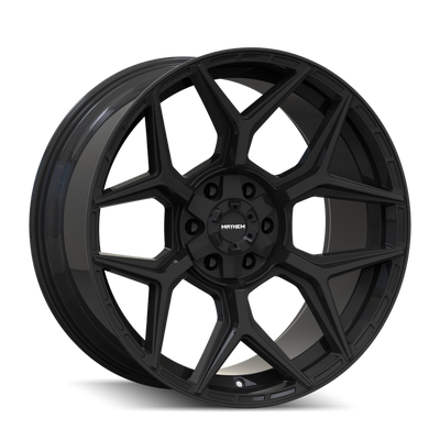 Mayhem - VANQUISH - Black - Gloss Black - 22" x 10", -44 Offset, 6x135/139.7 (Bolt pattern), 106.10mm HUB