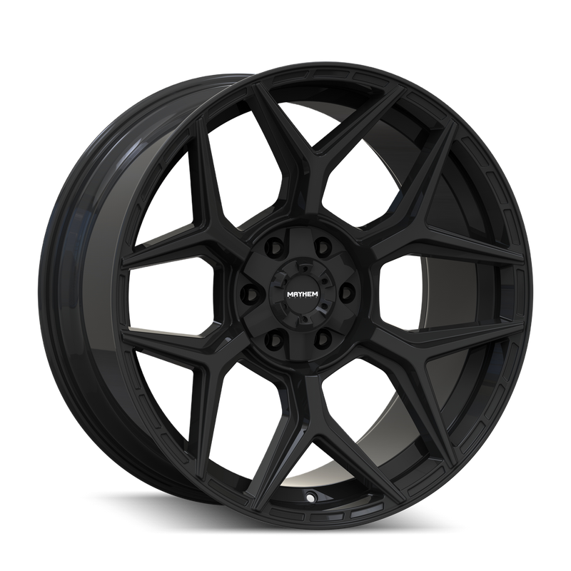 Mayhem - VANQUISH - Black - Gloss Black - 22" x 10", -44 Offset, 6x135/139.7 (Bolt pattern), 106.10mm HUB