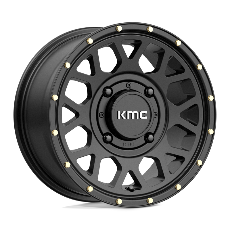 KMC Powersports - KS135 GRENADE - Black - SATIN BLACK - 14" x 7", 38 Offset, 4x137 (Bolt Pattern), 112.1mm HUB