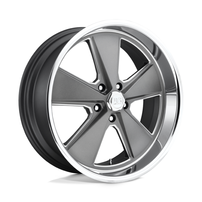 US Mag - U120 ROADSTER - Gunmetal - MATTE GUN METAL MACHINED - 18" x 8", 1 Offset, 5x114.3 (Bolt Pattern), 72.6mm HUB