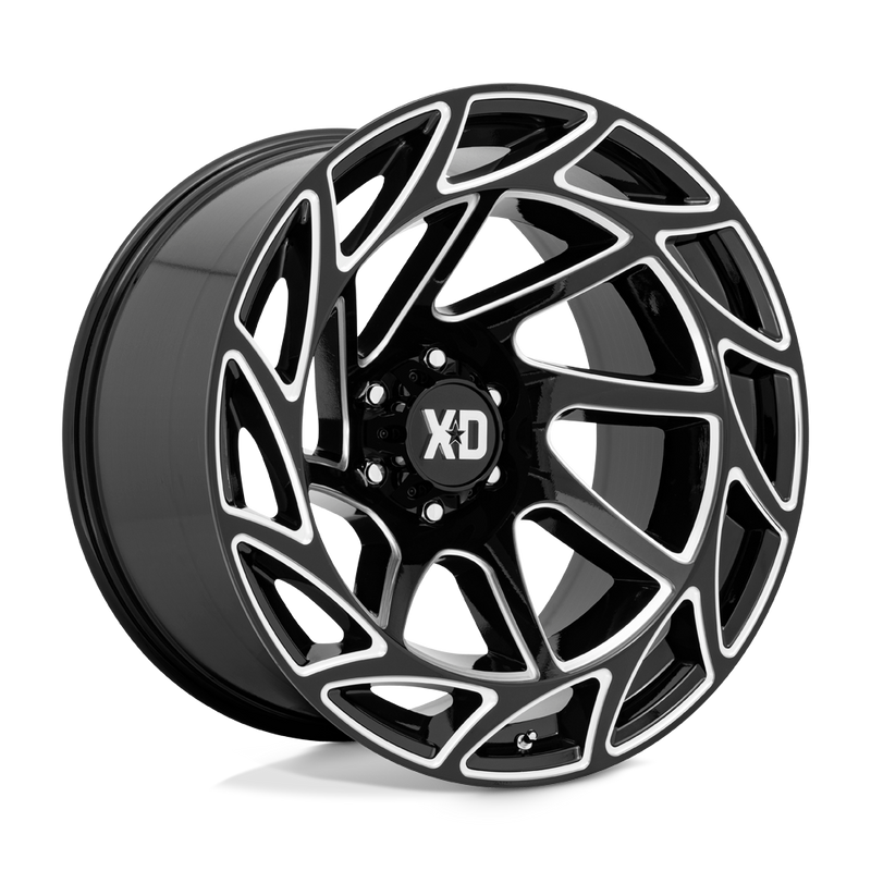 XD Series - XD860 ONSLAUGHT - Black - GLOSS BLACK MILLED - 22" x 12", -44 Offset, 6x139.7 (Bolt Pattern), 106.1mm HUB