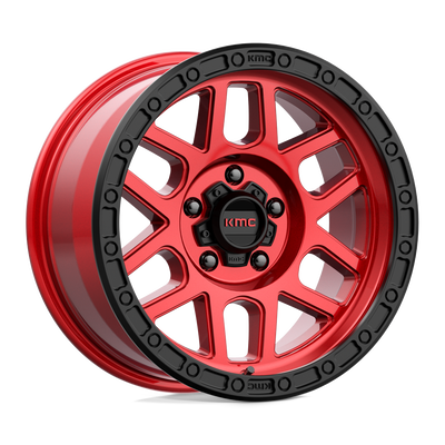 KMC Wheels - KM544 MESA - CANDY RED WITH BLACK LIP - 20" x 9", 0 Offset, 8x165.1 (Bolt Pattern), 125.1mm HUB