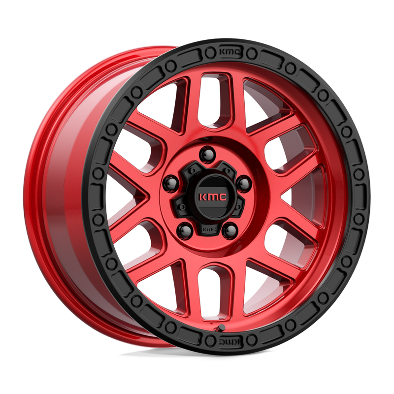 KMC Wheels - KM544 MESA - CANDY RED WITH BLACK LIP - 20" x 9", 0 Offset, 8x165.1 (Bolt Pattern), 125.1mm HUB