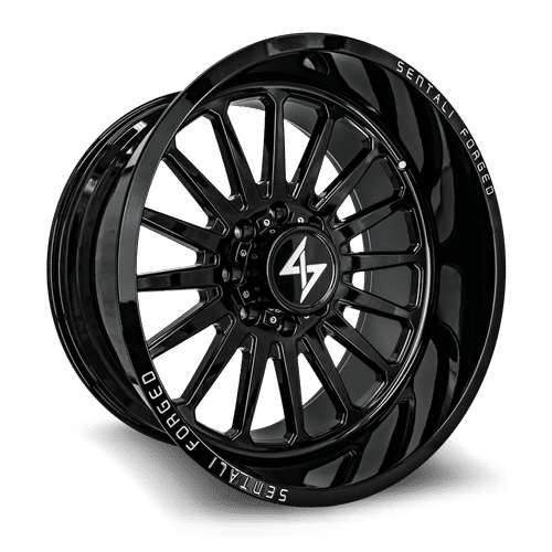 Sentali - Forged SF-2 - Black - Gloss Black - 28" x 16", -99 Offset, 8x165.1 (Bolt pattern), 125.2mm HUB