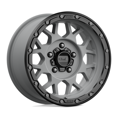 KMC Wheels - KM535 GRENADE OFF-ROAD - Gunmetal - MATTE GRAY MATTE BLACK LIP - 17" x 8.5", 0 Offset, 5x127 (Bolt Pattern), 78.1mm HUB