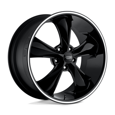 Foose - F104 LEGEND - Black - GLOSS BLACK MILLED - 20" x 10", 40 Offset, 5x120 (Bolt Pattern), 72.6mm HUB