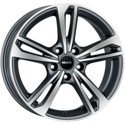 Mak Wheels - EMBLEMA - Gunmetal - GUN MET-MIRROR FACE - 18" x 8", 39 Offset, 5x112 (Bolt Pattern), 66.5mm HUB