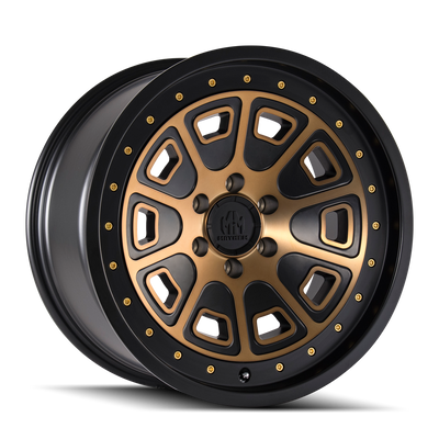Mayhem - FLAT IRON - Black - MATTE BLACK WITH BROZNE TINT - 18" x 9", 0 Offset, 6x139.7 (Bolt Pattern), 106mm HUB