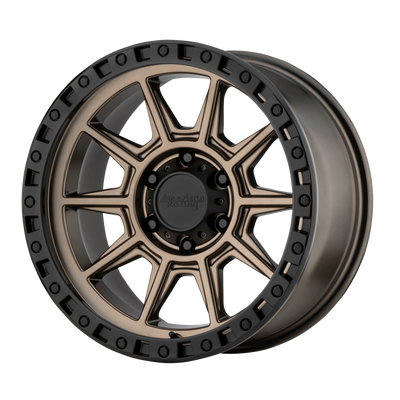 American Racing - AR202 - Bronze - MATTE BRONZE BLACK LIP - 17" x 9", -12 Offset, 6x139.7 (Bolt Pattern), 106.1mm HUB