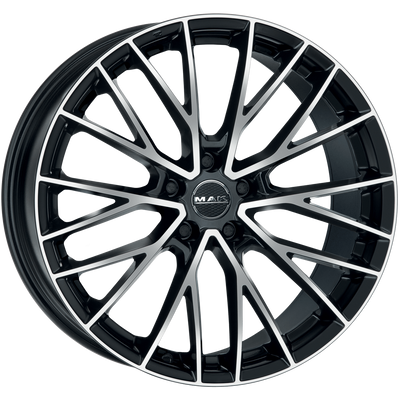 Mak Wheels - SPECIALE-D - Black - BLACK MIRROR - 20" x 9.5", 45 Offset, 5x112 (Bolt Pattern), 66.6mm HUB