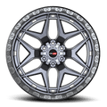 Vortek Offroad - VRT-603 - Gunmetal - Matte Titanium with Black Bead Ring - 17" x 9", 12 Offset, 6x135/139.7 (Bolt pattern), 106.10mm HUB
