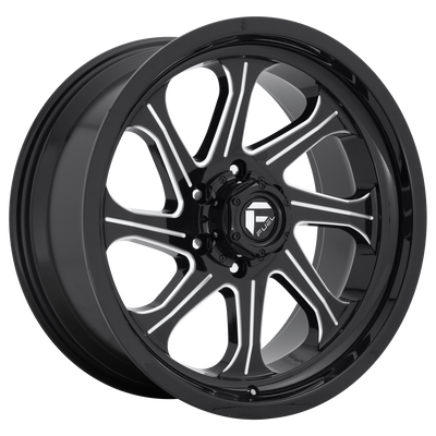 Fuel - D676 SEEKER - Black - Gloss Black Milled - 20" x 10", -18 Offset, 8x180 (Bolt Pattern), 124.2mm HUB