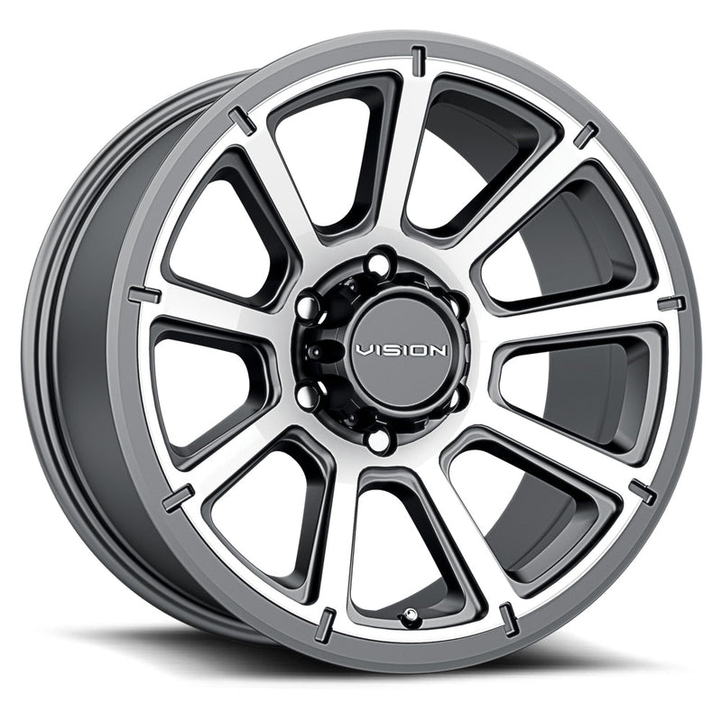 Vision Wheel Off-Road - 353 TURBINE - Gunmetal - Gunmetal Machined Face - 16" x 8", 0 Offset, 5x114.3 (Bolt Pattern), 83mm HUB