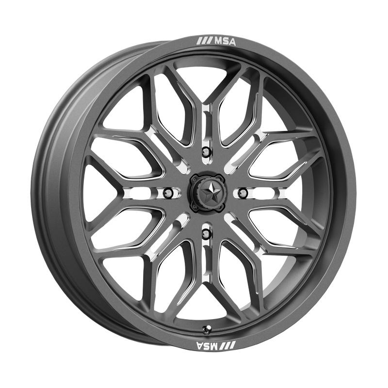 MSA Offroad Wheels - M47 SNIPER - Gunmetal - GUNMETAL MILLED - 24" x 7", 10 Offset, 4x156 (Bolt Pattern), 115.1mm HUB