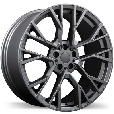 Replika - R253 - Gunmetal - Satin Charcoal - 20" x 9", 30 Offset, 5x112 (Bolt Pattern), 66.6mm HUB