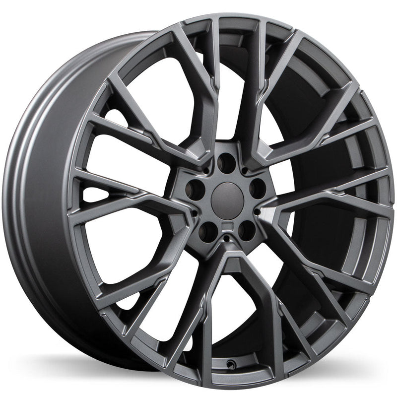 Replika - R253 - Gunmetal - Satin Charcoal - 20" x 9", 30 Offset, 5x112 (Bolt Pattern), 66.6mm HUB