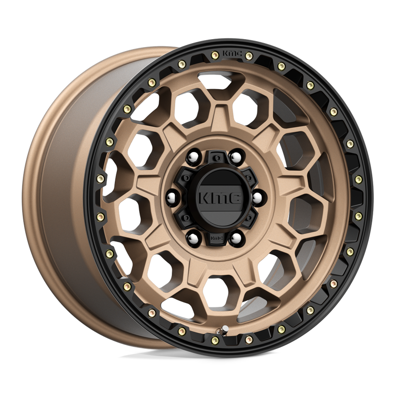 KMC Wheels - KM545 TREK - Bronze - MATTE BRONZE WITH BLACK LIP - 17" x 9", 18 Offset, 6x139.7 (Bolt Pattern), 106.1mm HUB