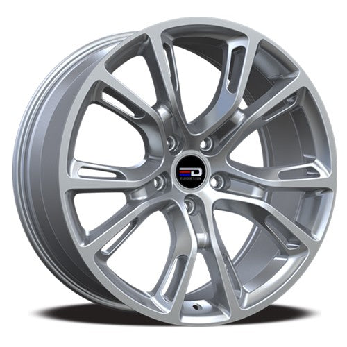 Euro Design - SRT - Silver - Hyper silver - 20" x 9", 34 Offset, 5x127 (Bolt Pattern), 71.6mm HUB