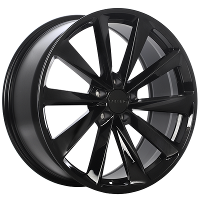 Ruffino Wheels - Reactor - Black - Gloss Black - 18" x 8", 45 Offset, 5x120 (Bolt Pattern), 64.1mm HUB