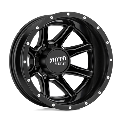 Moto Metal - MO995 - Black - SATIN BLACK MILLED - 17" x 6.5", -140 Offset, 8x210 (Bolt Pattern), 154.3mm HUB