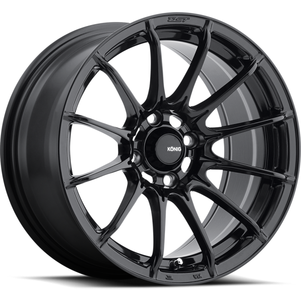 Konig - Dial In - Black - Gloss Black - 15" x 7", 35 Offset, 4x100 (Bolt Pattern), 73.1mm HUB