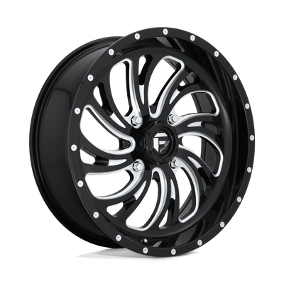 Fuel UTV - D641 KOMPRESSOR - Black - GLOSS BLACK MILLED - 22" x 7", 13 Offset, 4x137 (Bolt Pattern), 110.1mm HUB