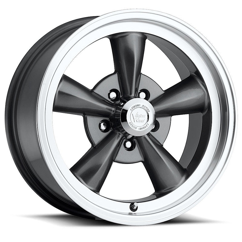 Vision Wheel American Muscle - 141 LEGEND 5 - Gunmetal - Gunmetal Machined Lip - 17" x 9", 25 Offset, 5x127 (Bolt Pattern), 83mm HUB