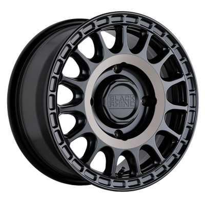 Black Rhino Powersports - SANDSTORM UTV - Black - SEMI GLOSS BLACK W/ MACHINED TINT - 15" x 7", 36 Offset, 4x137 (Bolt Pattern), 106.1mm HUB