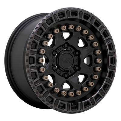 Black Rhino - CARBINE - Gunmetal - MATTE BLACK W/ MACHINED TINTED RING & BRONZE BOLTS - 18" x 9", -18 Offset, 5x127 (Bolt Pattern), 71.5mm HUB
