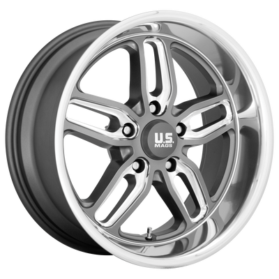 US Mag - U129 CTEN - Gunmetal - MATTE GUN METAL MILLED - 18" x 8", 1 Offset, 5x127 (Bolt Pattern), 72.56mm HUB
