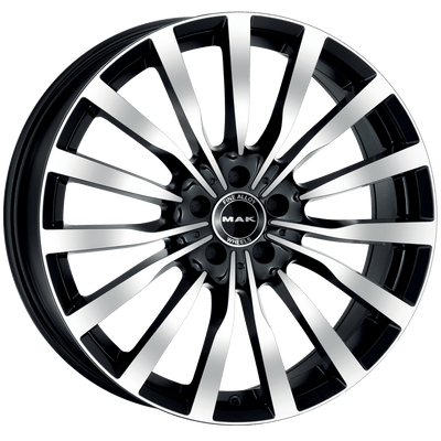 Mak Wheels - KRONE - Black - BLACK MIRROR - 19" x 9.5", 25 Offset, 5x112 (Bolt Pattern), 66.6mm HUB