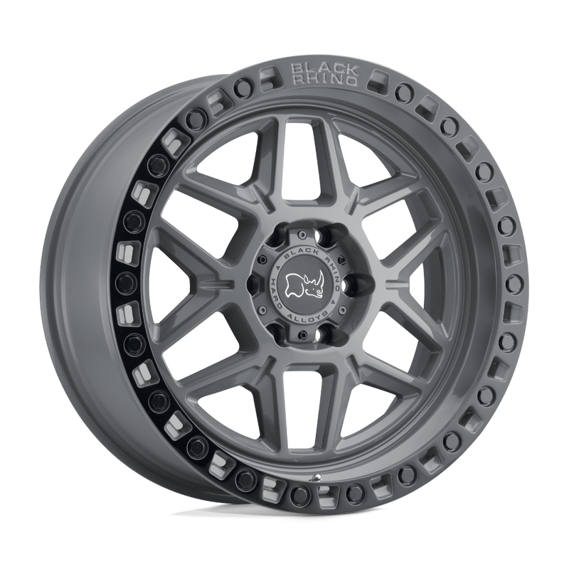 Black Rhino - KELSO - Gunmetal - BATTLESHIP GRAY WITH BLACK RING - 17" x 9", -18 Offset, 5x114.3 (Bolt Pattern), 76.1mm HUB