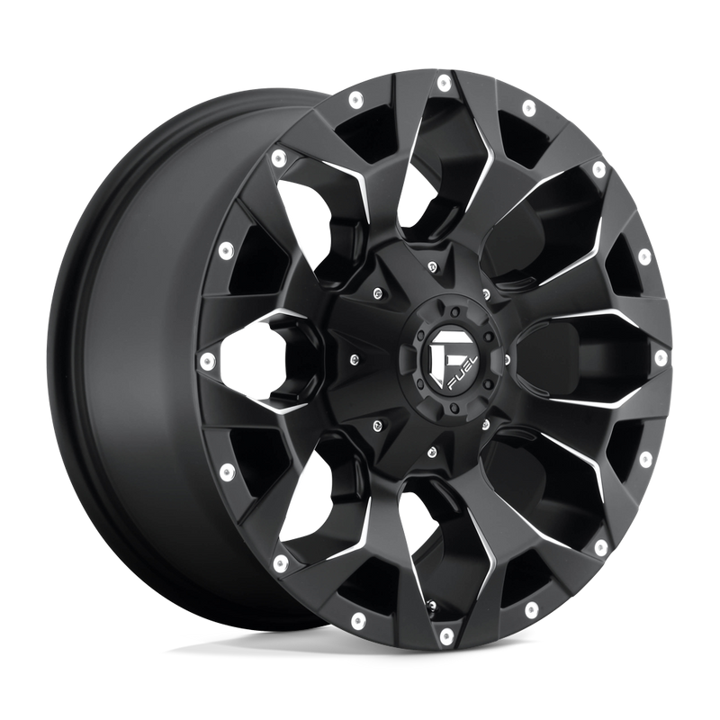 Fuel - D546 ASSAULT - Black - MATTE BLACK MILLED - 17" x 8.5", 25 Offset, 6x135/139.7 (Bolt Pattern), 106.1mm HUB