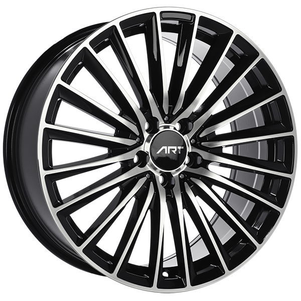 ART - Replica 277 - Black - Gloss Black - Machined Face - 19" x 8", 35 Offset, 5x112 (Bolt Pattern), 66.6mm HUB