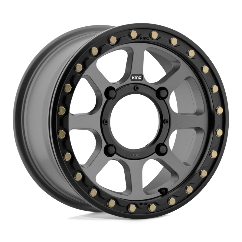 KMC Powersports - KS234 ADDICT 2 BEADLOCK - Gunmetal - SATIN GRAY - 14" x 7", 38 Offset, 4x156 (Bolt Pattern), 132mm HUB